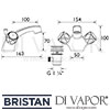 Bristan Club Dual Flow Basin Mixer Tap Pop-Up Waste Dimensions